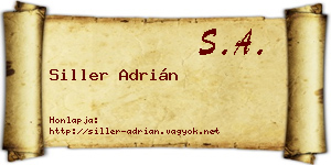 Siller Adrián névjegykártya